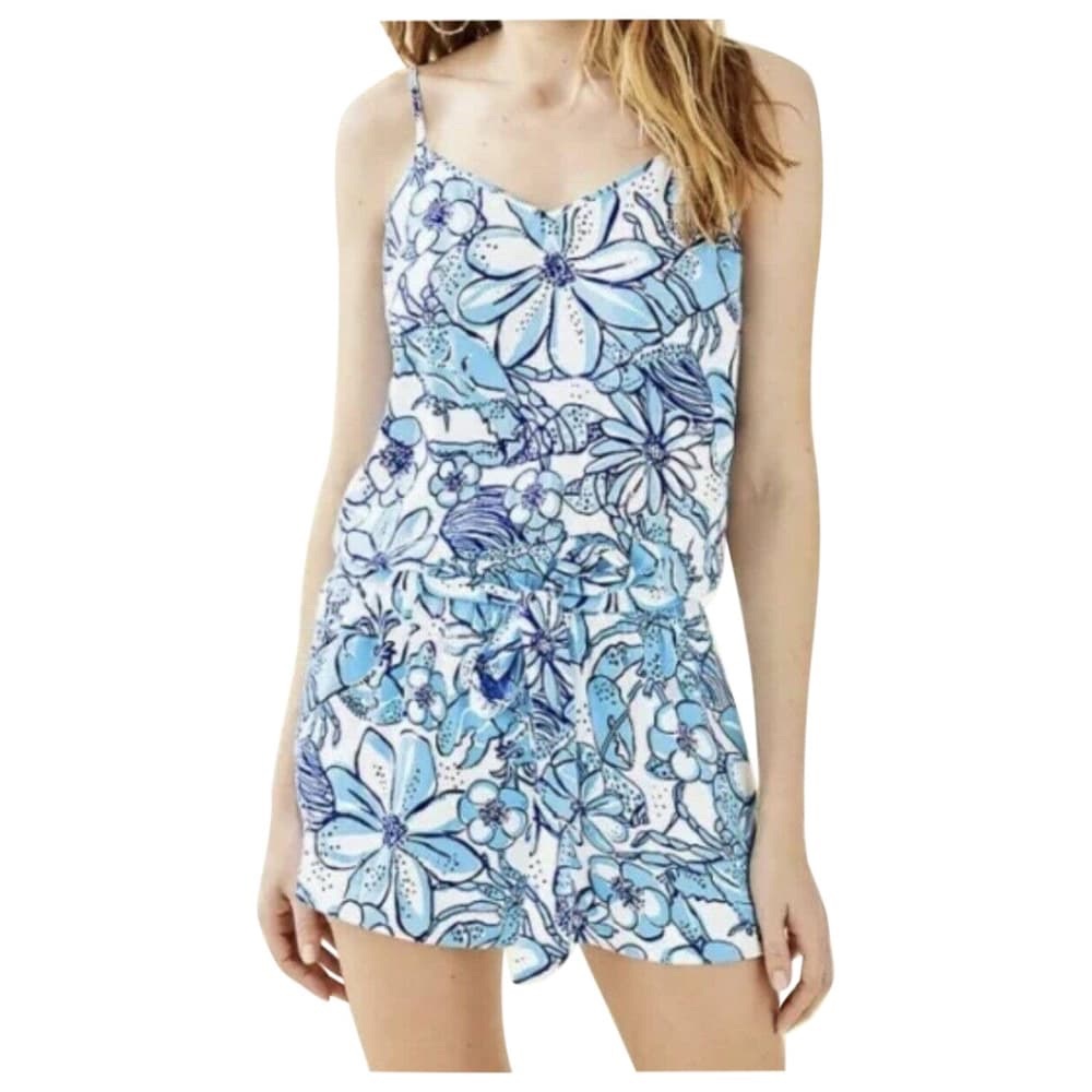 Lilly Pulitzer Blue Floral Jumpsuit
